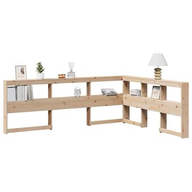 vidaXL Kopfteil mit Bücherregal L-Form 140 cm Massivholz Kiefer