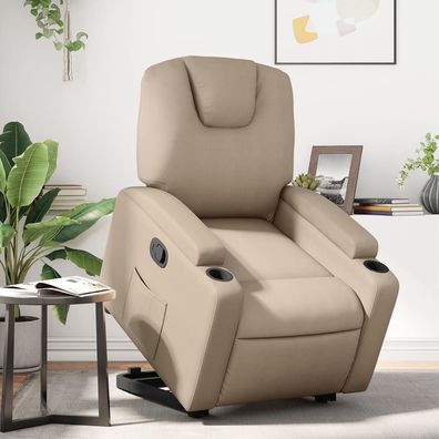 vidaXL Relaxsessel mit Aufstehhilfe Cappuccino-Braun Kunstleder