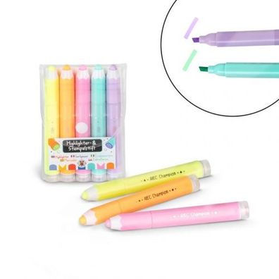 Trendhaus ABC Champions Highlighter & Stempelstift 5er Set