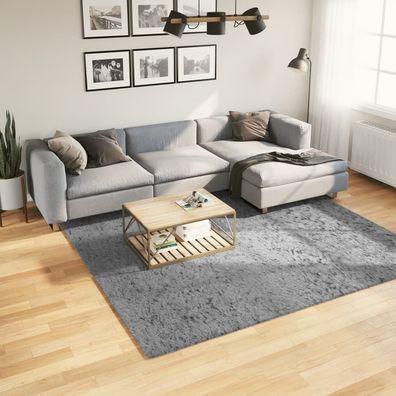 vidaXL Shaggy-Teppich Pamplona Hochflor Modern Grau 240x240 cm