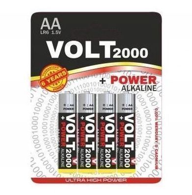 Volt Alkaline Batterien AA LR6, 4 Stücke