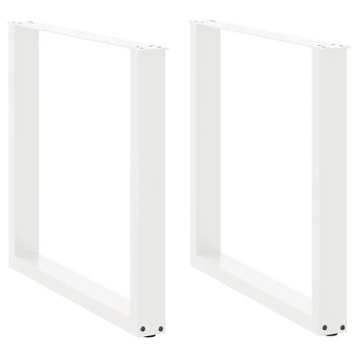 vidaXL Esstischbeine U-Form 2 Stk. Weiß 80x(72-73) cm Stahl
