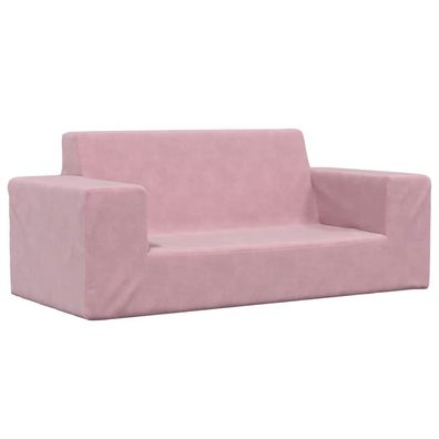 vidaXL Kindersofa 2-Sitzer Rosa Weich Plüsch