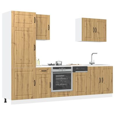 vidaXL 7-tlg. Küchenschrank-Set Kalmar Artisan-Eiche Holzwerkstoff