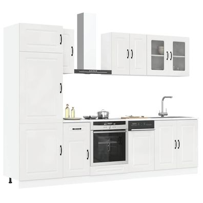 vidaXL 8-tlg. Küchenschrank-Set Kalmar Hochglanz-Weiß Holzwerkstoff
