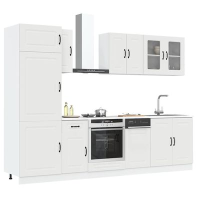 vidaXL 8-tlg. Küchenschrank-Set Kalmar Weiß Holzwerkstoff