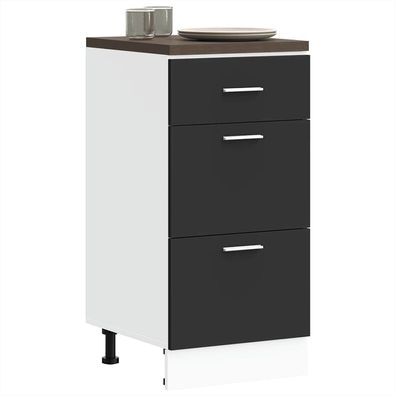 vidaXL Unterschrank Schwarz 40x46x81,5 cm Holzwerkstoff