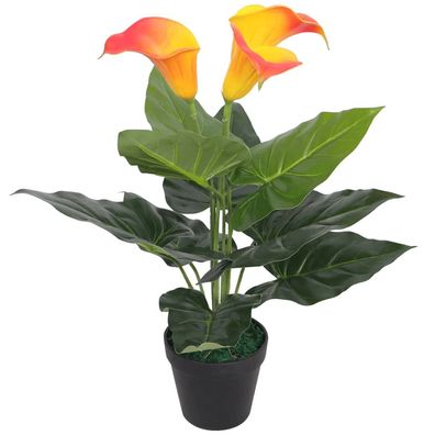 vidaXL Künstliche Calla-Lilie mit Topf 45 cm Rot und Gelb