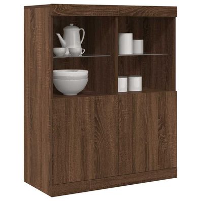 vidaXL Sideboard Braun Eichen-Optik 81x37x100 cm Holzwerkstoff