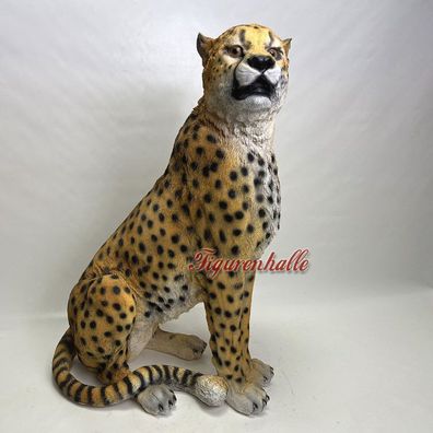 Leopard Figur Statue Skulptur liegend lebensgroß Zoo Wildtiere Deko sitzend natur