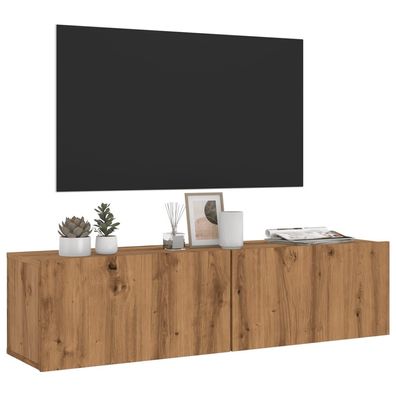 vidaXL TV-Wandschrank Artisan-Eiche 120x30x30 cm Holzwerkstoff