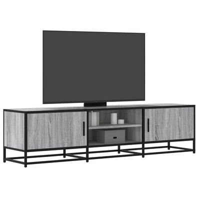 vidaXL TV-Schrank Grau Sonoma 160x35x41 cm Holzwerkstoff und Metall