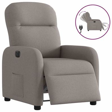 vidaXL Relaxsessel Elektrisch Taupe Stoff