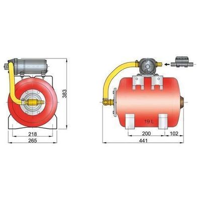 Vetus Wasserdrucksystem 12V/19l HF1219