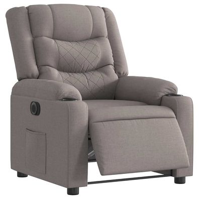 vidaXL Relaxsessel Elektrisch Taupe Stoff