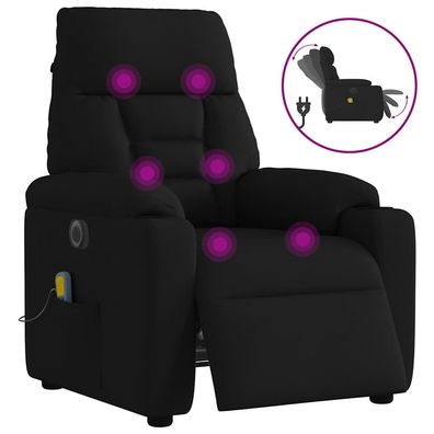 vidaXL Massagesessel Elektrisch Schwarz Stoff