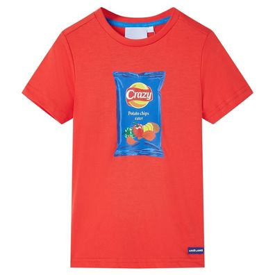 Kinder-Kurzarmshirt Rot 140