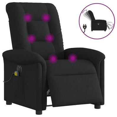 vidaXL Massagesessel Elektrisch Schwarz Stoff