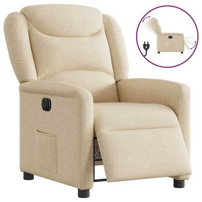 vidaXL Relaxsessel Elektrisch Creme Stoff