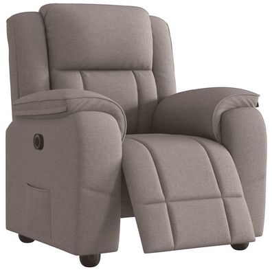 vidaXL Relaxsessel Elektrisch Taupe Stoff