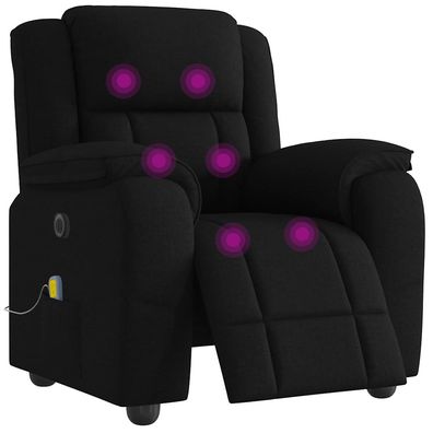 vidaXL Massagesessel Elektrisch Schwarz Stoff