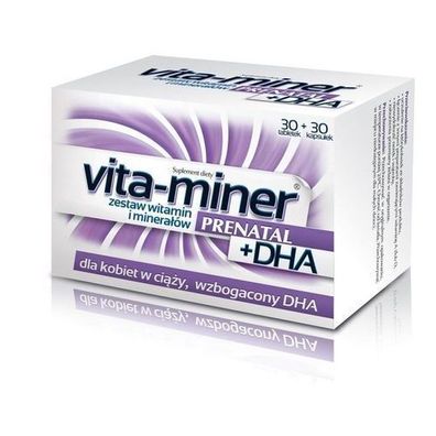 Vita-Miner Prenatal + DHA, Schwangerschafts-Nährstoff-Kombination