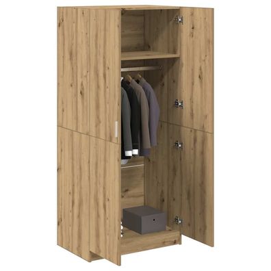 vidaXL Kleiderschrank Artisan-Eiche 80x52x180 cm Holzwerkstoff