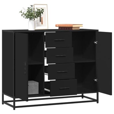 vidaXL Sideboard Schwarz 92x35x76 cm Holzwerkstoff