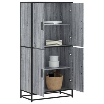 vidaXL Highboard Grau Sonoma 68x35x139 cm Holzwerkstoff