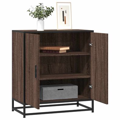 vidaXL Sideboard Braun Eichen-Optik 68x35x76 cm Holzwerkstoff & Metall