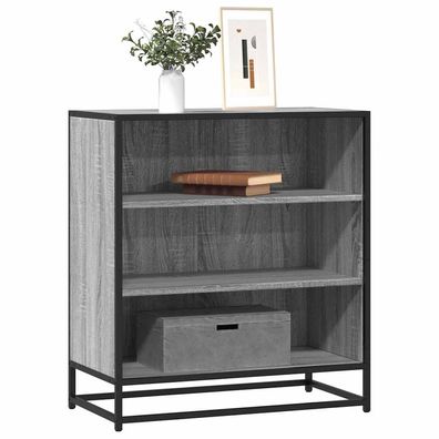 vidaXL Sideboard Grau Sonoma 68x35x76 cm Holzwerkstoff und Metall