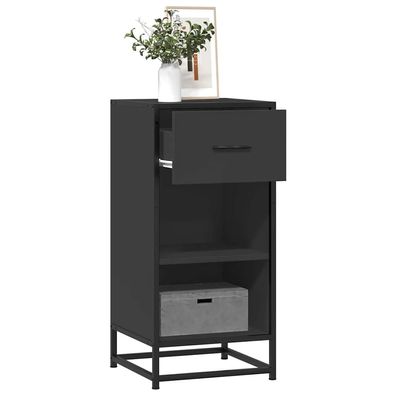 vidaXL Sideboard Schwarz 35,5x35x76 cm Holzwerkstoff und Metall