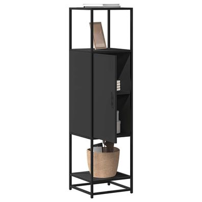 vidaXL Highboard Schwarz 35,5x35x139 cm Holzwerkstoff und Metall