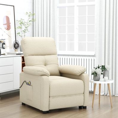 vidaXL Massagesessel Elektrisch Creme Stoff