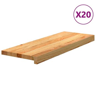 vidaXL Treppenstufen 20 Stk. Hellbraun 70x30x2 cm Massivholz Eiche