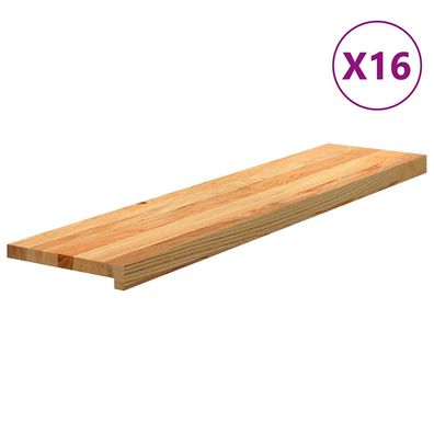 vidaXL Treppenstufen 16 Stk. Hellbraun 110x30x2 cm Massivholz Eiche