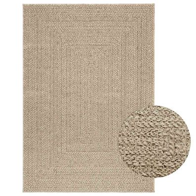 vidaXL Teppich ZIZUR Beige 120x170 cm Jute-Optik Indoor und Outdoor