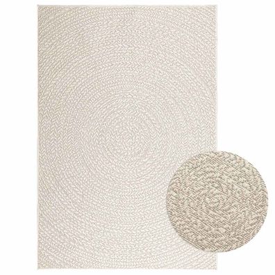 vidaXL Teppich ZIZUR Creme 120x170 cm Jute-Optik Indoor und Outdoor