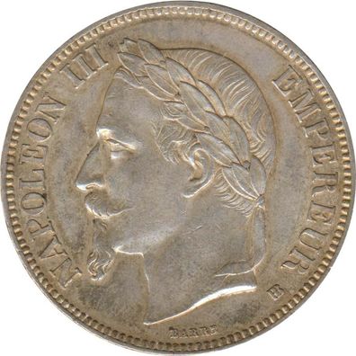 Frankreich 5 Francs 1868 BB Napoleon III. Silber*