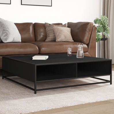 vidaXL Couchtisch Schwarz 100x100x30 cm Holzwerkstoff und Metall