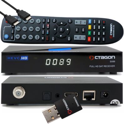 Octagon SX89 HD H.265 S2 + IP HEVC Set-Top Box - Sat & Smart IPTV Receiver + 300