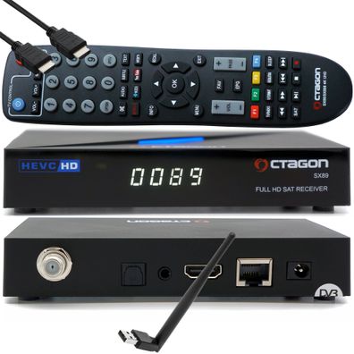 Octagon SX89 HD H.265 S2 + IP HEVC Set-Top Box - Sat & Smart IPTV Receiver + 150