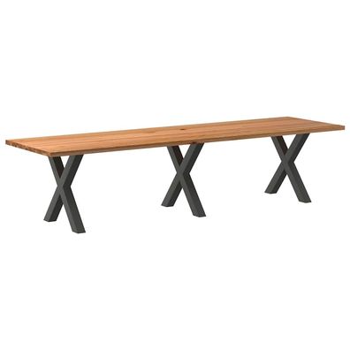 vidaXL Esstisch Hellbraun 320x90x74 cm Massivholz Eiche Rechteckig