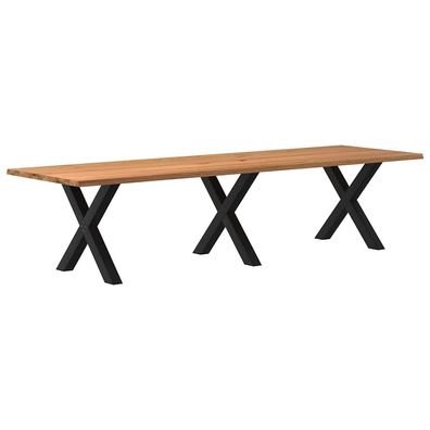 vidaXL Esstisch Hellbraun 320x100x74 cm Massivholz Eiche Rechteckig