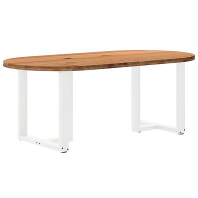 vidaXL Esstisch Hellbraun 200x100x74 cm Massivholz Eiche Oval