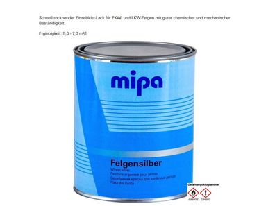 Mipa Felgensilber 1L Felgenlack silber Einschichtlack Autofelgenlack