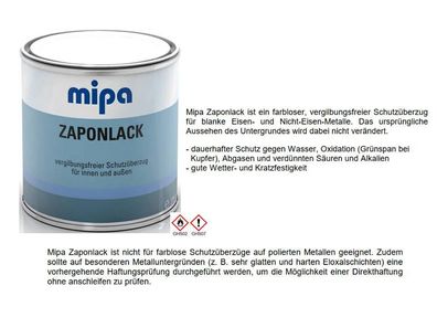 375 ml Mipa Zaponlack, farbloser Schutzlack, Acryl Klarlack