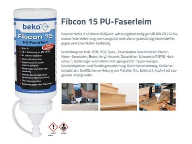 500g beko Fibcon 15 PU-Faserleim 260 100 501 faserverstärkt D4 wasserfest