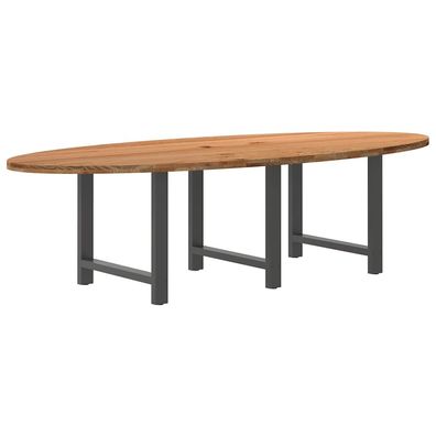 vidaXL Esstisch Hellbraun 280x120x74 cm Massivholz Eiche Oval