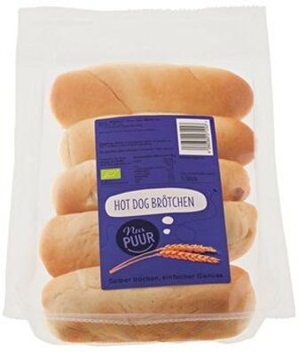 Nur Puur Hot Dog Brötchen, 5 Stück 300g